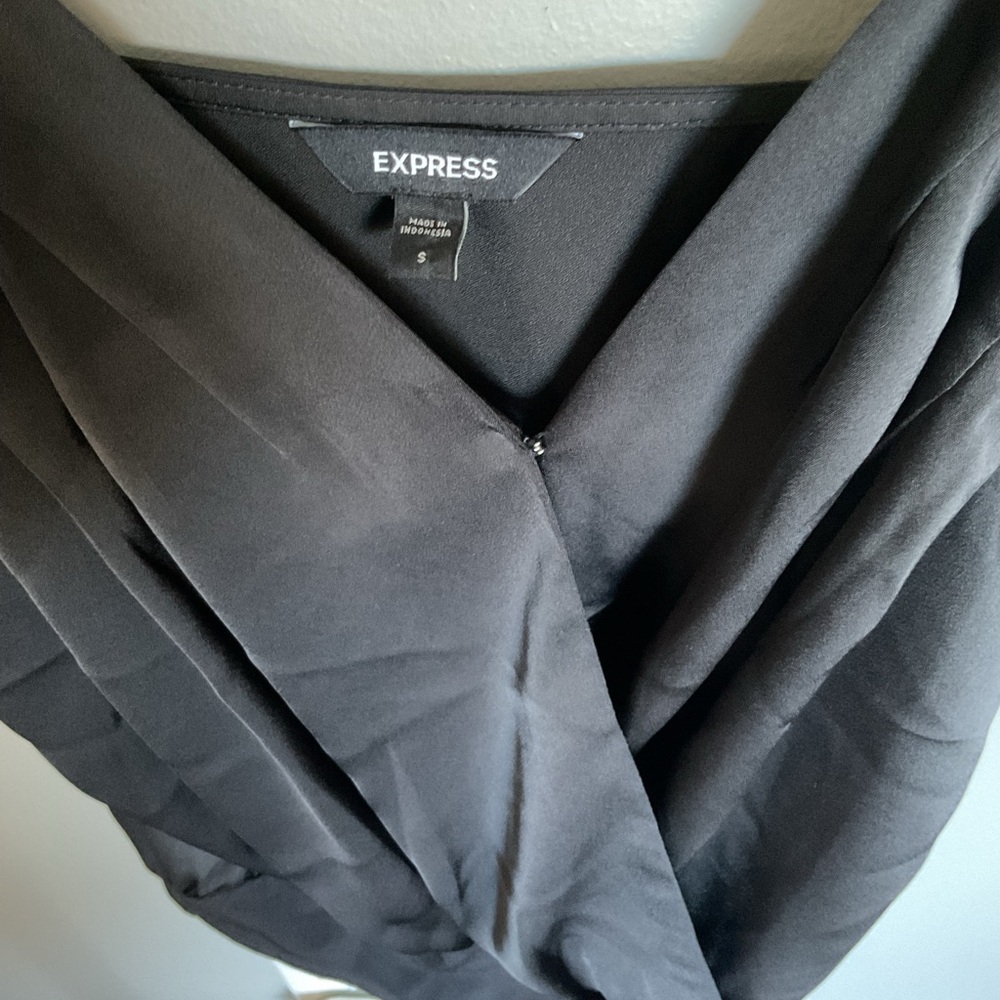 Express Black Wrap Bodysuit - Picture 2 of 5